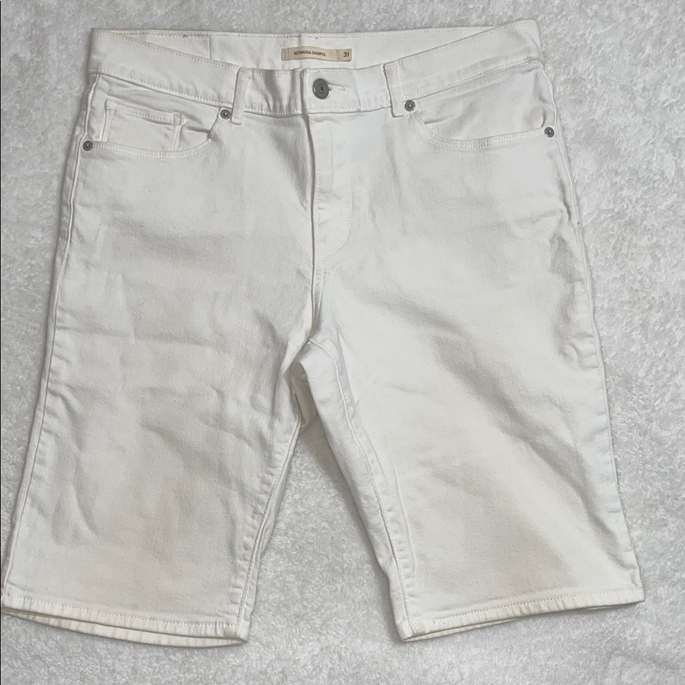 Levi's White Denim Jean Shorts for Men